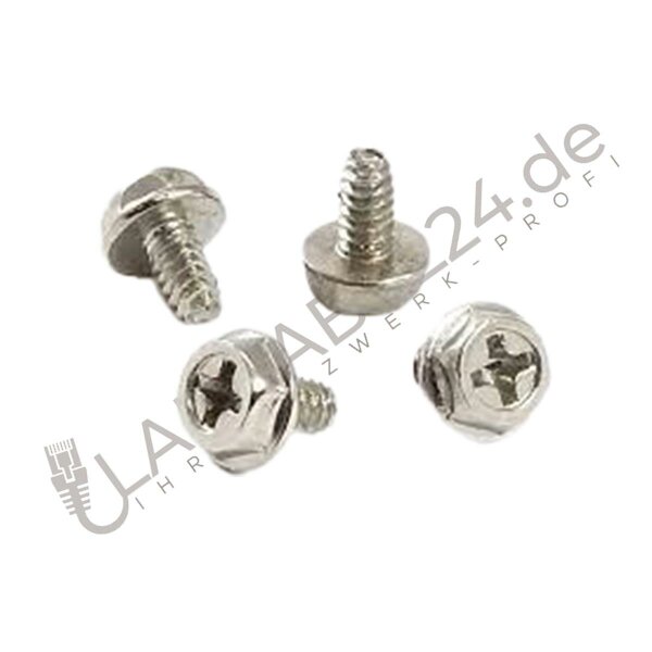 4 Stück - PC Gehäuse Schrauben Computer Grobgewinde US UNC 6-32 grobes Gewinde 8mm - Computer Schrauben - Netzteil Schrauben - SCHWARZ