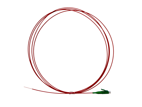 ClueFibre LC/APC Glasfaser Pigtail 2 m – OS2 Singlemode 9/125 µm – G657A1 – 8° APC – Rot